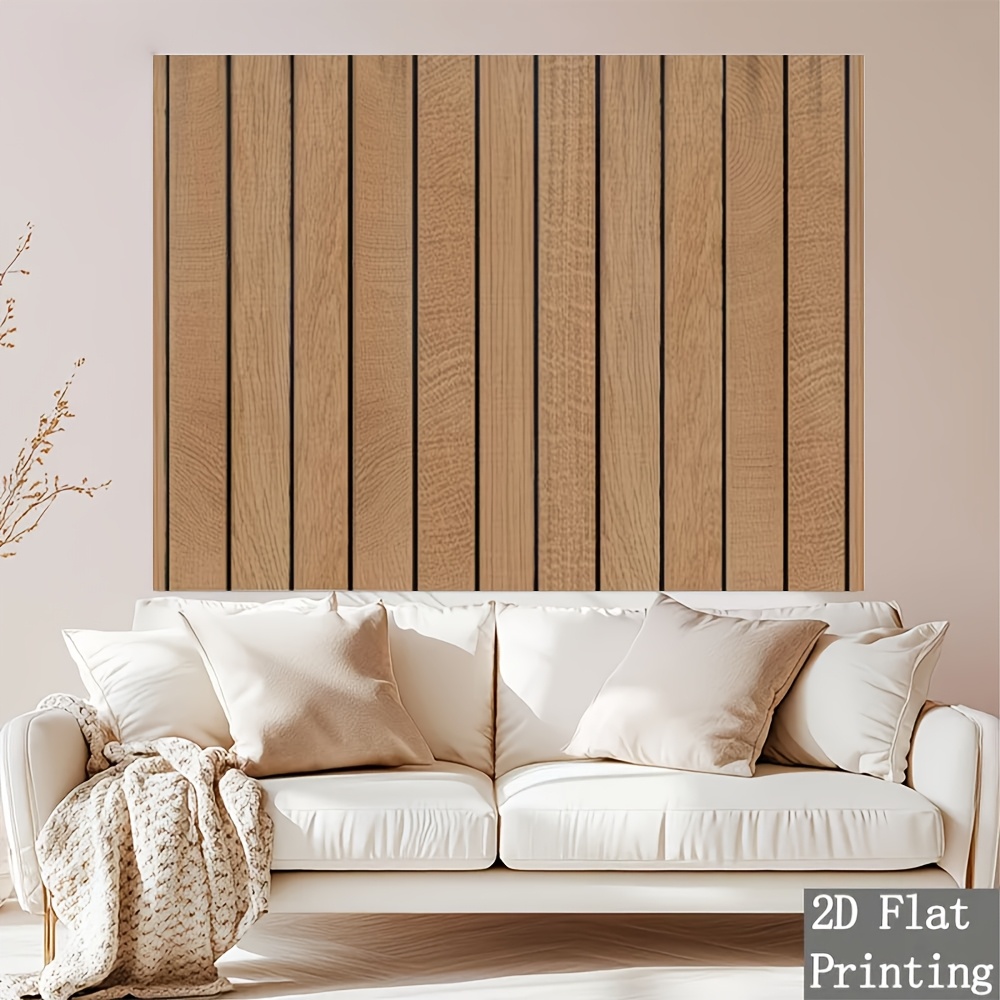 2D Flat Wood Slat Wall Backdrop, Polyester Fabric